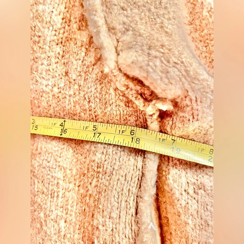 Tahari Long, Open, Beige Cardigan w/ pockets & hood SIZE SMALL NWOT!